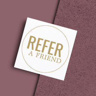 Simple Elegant Golden Beauty Salon Referral Card