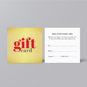 Simple Elegant Golden Red Gift Card