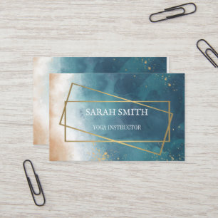 Simple Elegant Golden Yoga Instructor Business Card