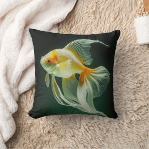 Simple Elegant Goldfish Digital Artwork Cushion