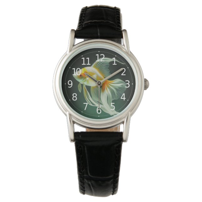 Simple Elegant Goldfish Digital Artwork | Watch (Front)