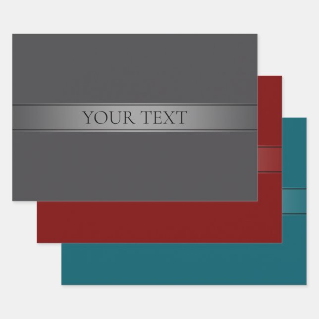 Simple Elegant Gradient Stripe Editable Colour Wrapping Paper Sheet (Set)