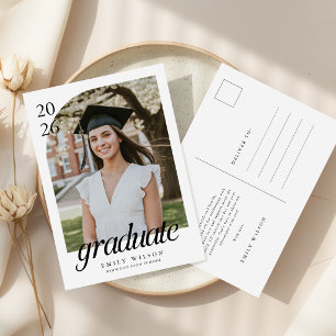 Simple Elegant Graduate Arch Photo Graduation Postcard