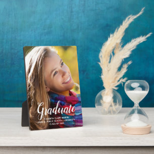 Simple Elegant Graduate Photo Class Year Plaque
