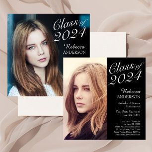 Simple Elegant Graduation Party Photo Invitation