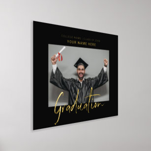 Simple Elegant Graduation Photo Foil Print