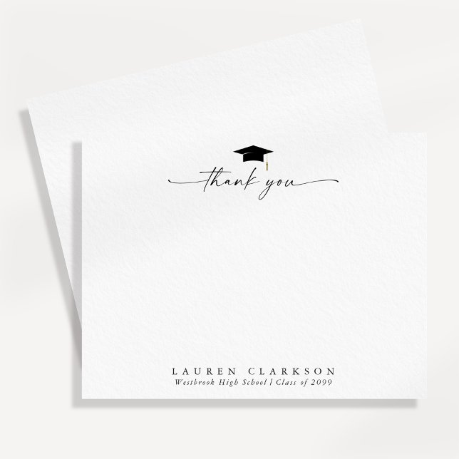 Simple Elegant Graduation Thank You Note Card (Creator Uploaded)