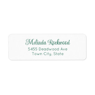 Simple & Elegant Green 2-Line Return Address