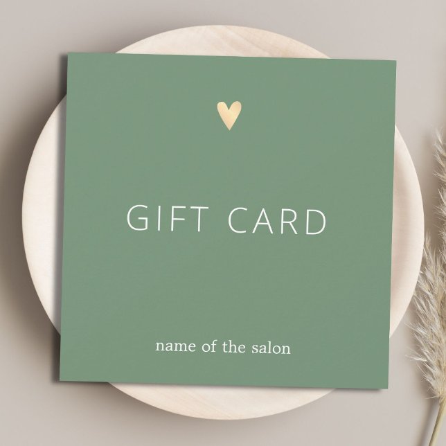 Simple Elegant Green Faux Gold Heart Beauty (Creator Uploaded)