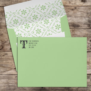 Simple Elegant Green Holiday Christmas 5x7 Envelope