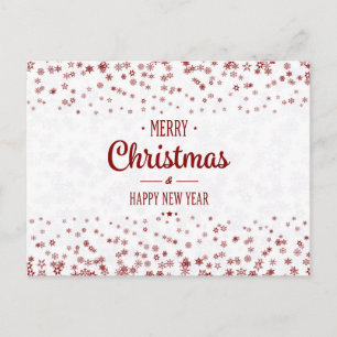 Simple Elegant Green Leaf Decor Merry Christmas Holiday Postcard