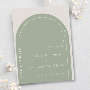 Simple Elegant Green Wedding Save the Date
