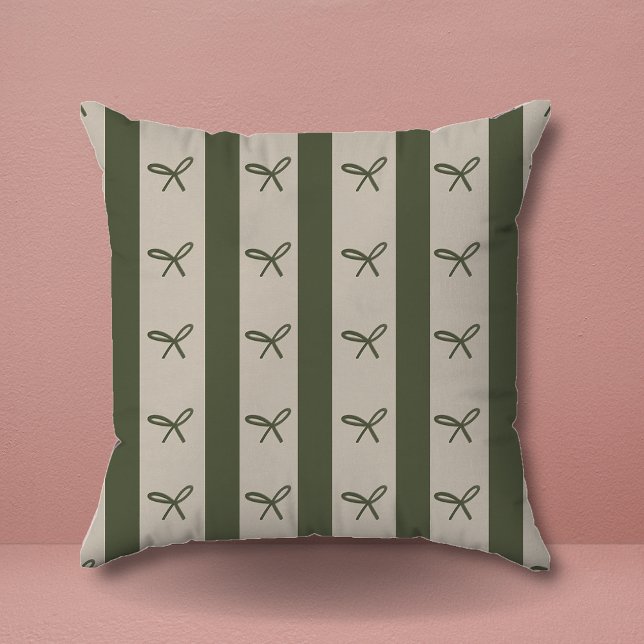 Simple Elegant Greenery Coquette Bows Pattern Cushion (Creator Uploaded)