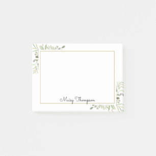 Simple Elegant Greenery Floral Post-it Notes