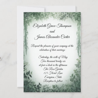 Simple Elegant Greenery Wedding Invitation