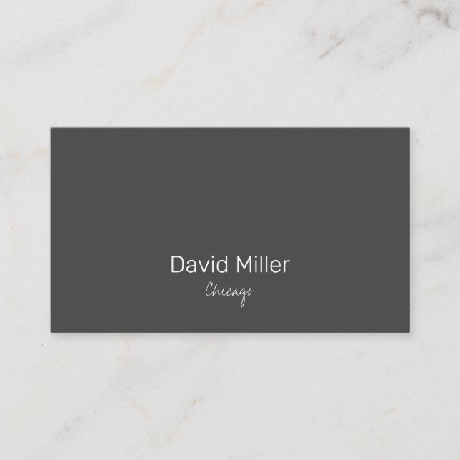 Simple Elegant Grey Business Card (Front)