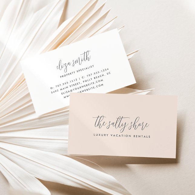 Simple Elegant Grey Calligraphy Script Business Card (Creator Uploaded)