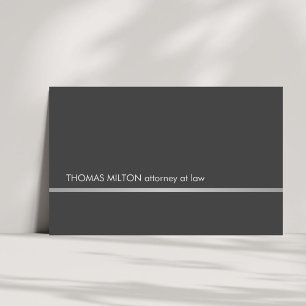 Simple Elegant Grey Faux Silver Line Attorney Business Card