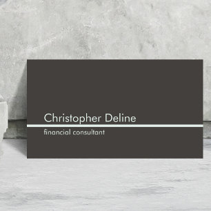 Simple Elegant Grey Light Blue Line Consultant Business Card