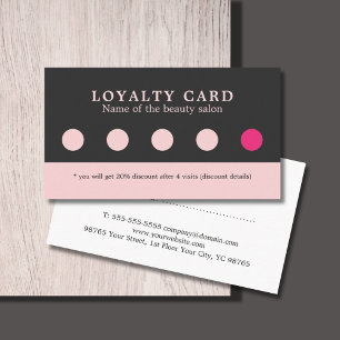 Simple Elegant Grey Pink Beauty Loyalty Card