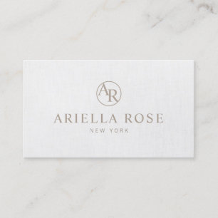 Simple Elegant Grey Professional Monogram Business Card