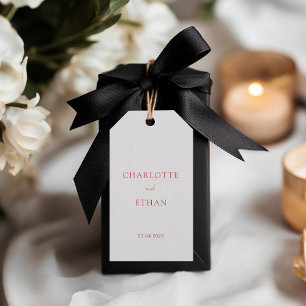 Simple, elegant, grey, wedding gift tags
