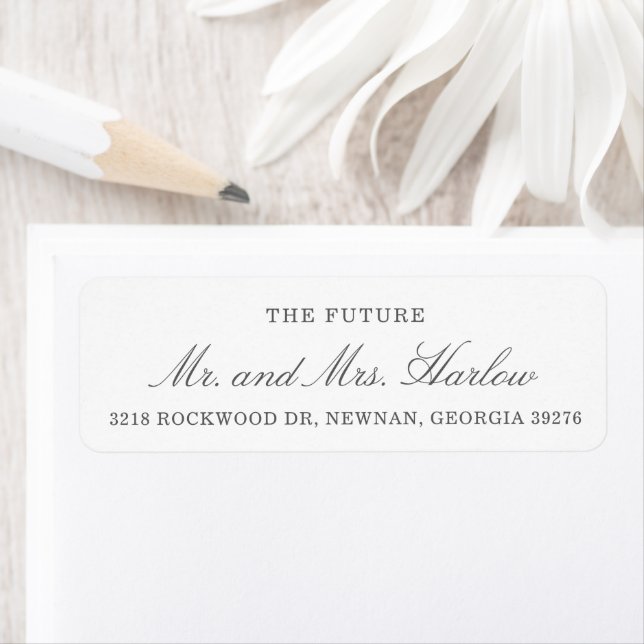 Simple Elegant Grey Wedding Return Address (Insitu)