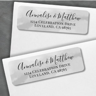 Simple Elegant Grey Wedding Return Address