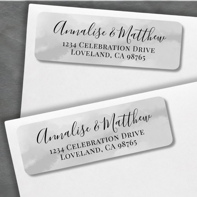 Simple Elegant Grey Wedding Return Address (Simple Elegant Gray Wedding Return Address label )