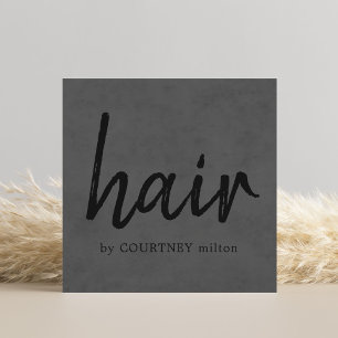 Simple Elegant Grey White Hair Stylist Square  Square Business Card