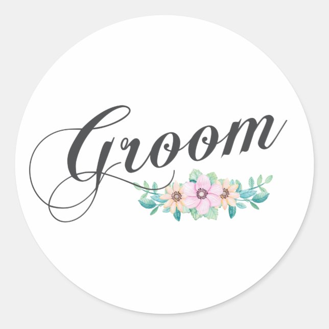 Simple & Elegant Groom Floral | Sticker Seal (Front)