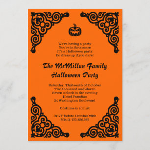 Simple Elegant Halloween Costume Party Invitation
