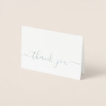 Simple Elegant Handwriting Minimalist Silver Swash Foil Card<br><div class="desc">A simple, elegant design featuring the words "thank you" in handwriting script font across the lower front in real silver foil, featuring swash flourishes at the beginning and end that extend to the borders of the card. A versatile design you can use for any occasion when you want to thank...</div>