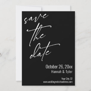 Simple Elegant Handwriting Script Typography Black Save The Date
