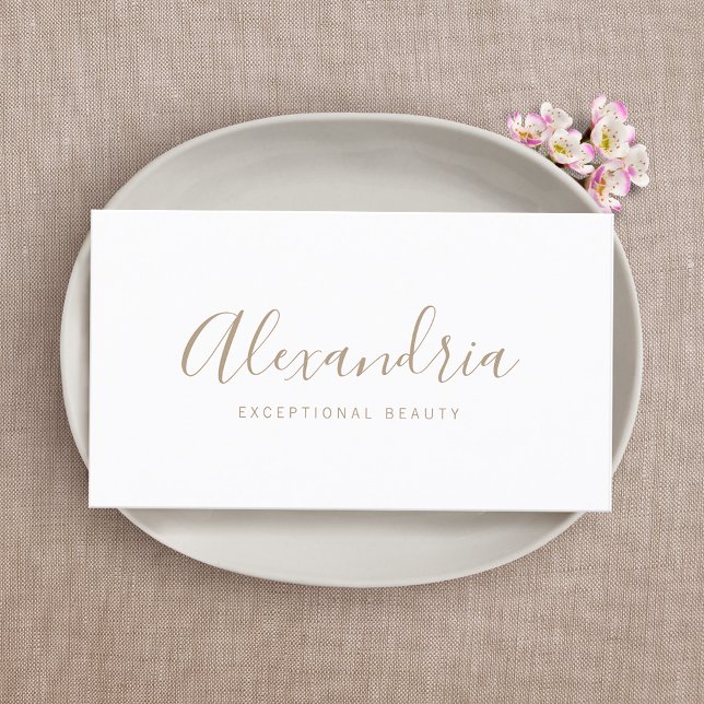 Simple Elegant Handwritten Script Calligraphy Business Card (Creator Uploaded)