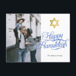 Simple elegant Happy Hanukkah family photo Postcard<br><div class="desc">Simple elegant Happy Hanukkah family photo Postcard</div>