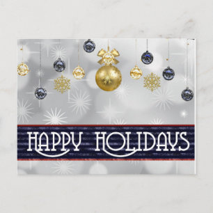Simple Elegant Happy Holiday Merry Christmas Postcard