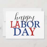 Simple Elegant Happy Labour Day Red White Blue