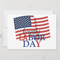 Simple Elegant Happy Labour Day Red White Blue