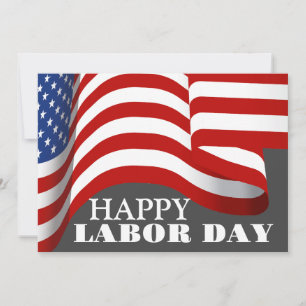 Simple Elegant Happy Labour Day with USA flag
