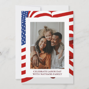 Simple Elegant Happy Labour Day with USA flag