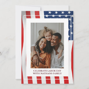 Simple Elegant Happy Labour Day with USA flag