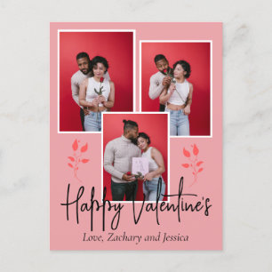 Simple Elegant Happy valentine's day couple photo Postcard