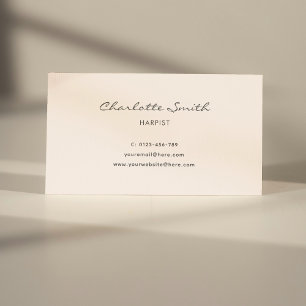 Simple Elegant Harpist Minimal Blush Pink Business Card