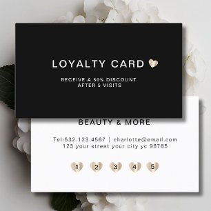 Simple Elegant Heart 5 Visit Loyalty Card