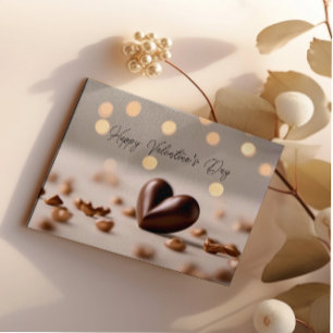 SIMPLE ELEGANT HEART-SHAPED CHOCOLATE VALENTINE'S CARD