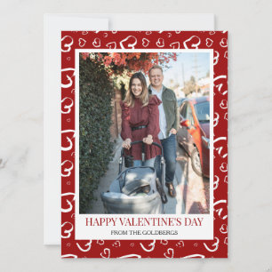 Simple Elegant Hearts Love valentines day photo Holiday Card