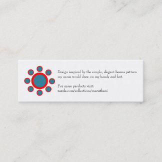 simple elegant henna pattern mini business card