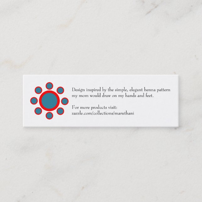 simple elegant henna pattern mini business card (Front)