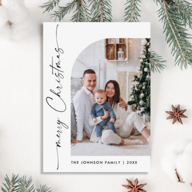 Simple Elegant Holiday PHOTO Christmas Greeting Postcard (Creator Uploaded)